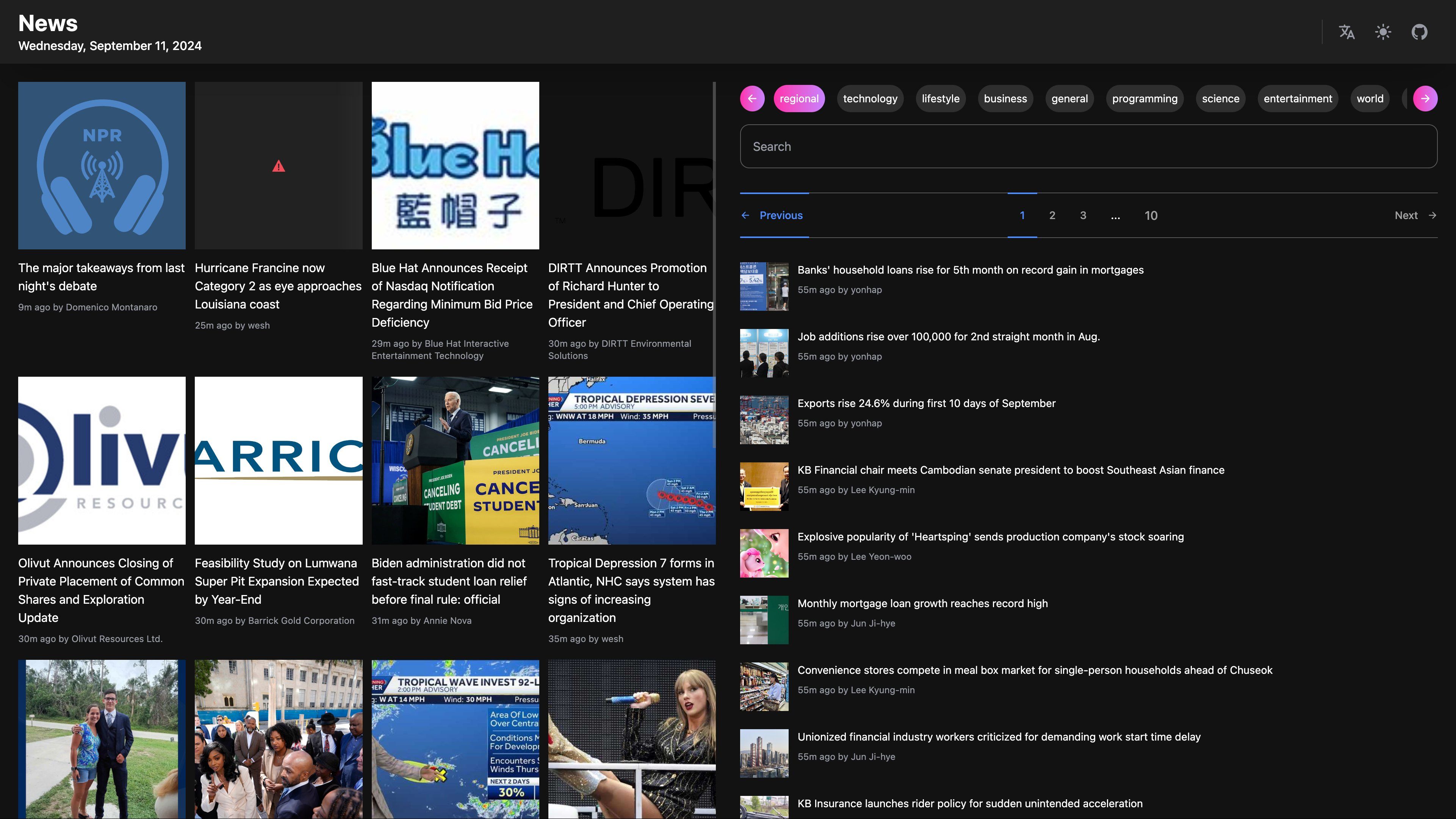 Screenshot of the Qwik.News website, a fast-loading global news platform built with Qwik